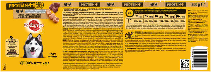 Pedigree Hunde-Nassfutter Protein+ in Pastete mit Truthahn und Huhn